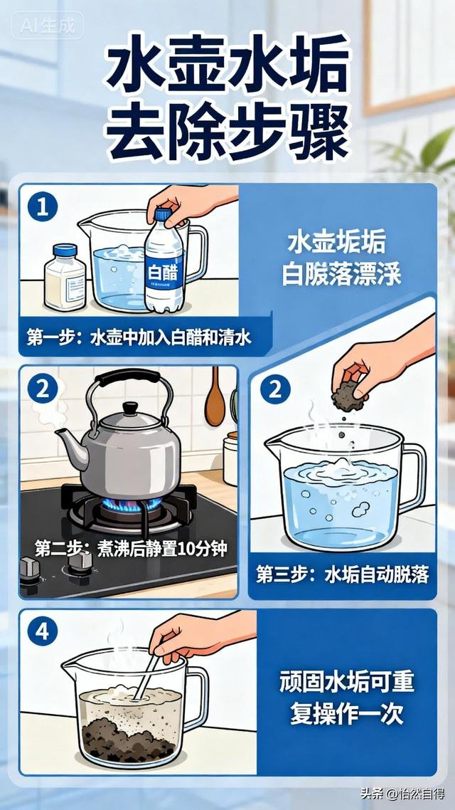 生活小妙招：轻松去除水壶水垢方法