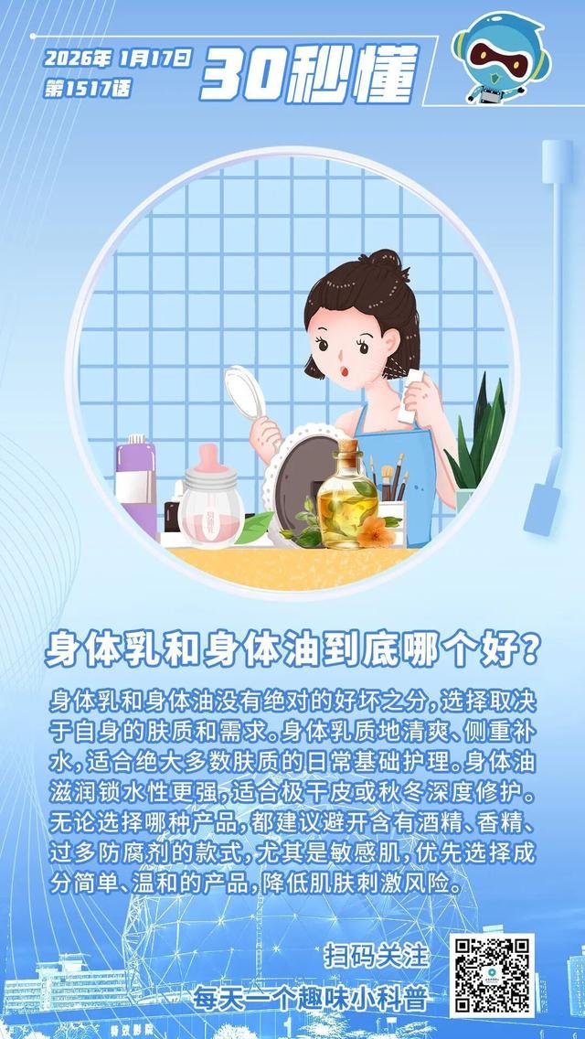 30秒看懂：身体乳与身体油哪个更合适？